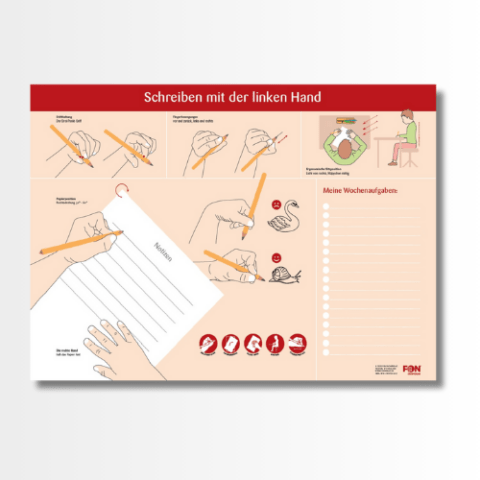 Schreibtischunterlage für Linkshänder/ linkshändige Kinder - FON Institut